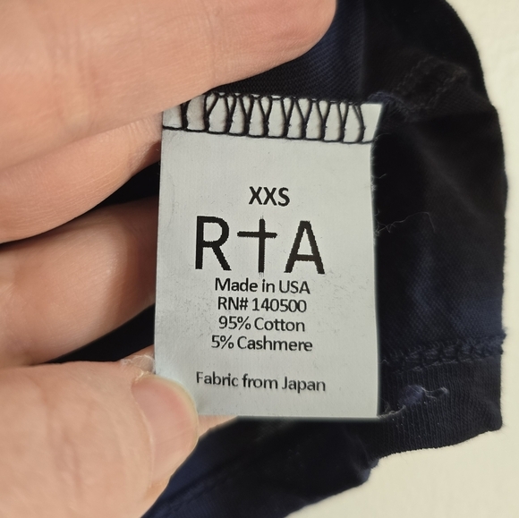 NWT RtA Road To Awe Blue Black Classic Tee XXS - Picture 5 of 7